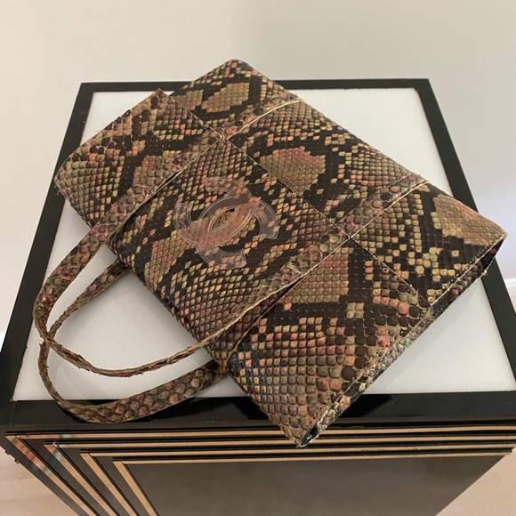 Chanel Mini Vintage Python Satchel Tote Bag - Picture 3 of 13